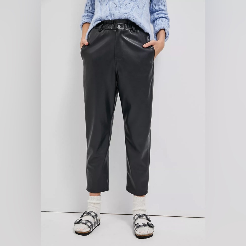 Anthropologie Avec Les Filles Tyler Paperbag Faux Leather Pants - Picture 2 of 11